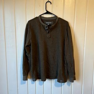 Mens PD&C Henley Large Olive Green